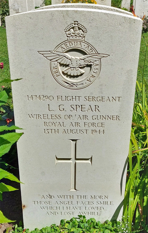 Sgt Leonard Gordon Spear<br /><br /><br />died on active duty - August 13th, 1944 - 101 Sqdn.